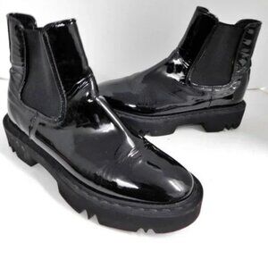AQUATALIA HAYLIE PATENT LEATHER CHELSEA BOOTS PLATFORM